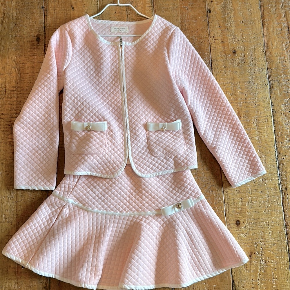 Girls' Elegant Knit Suit with Skirt